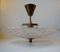 Vintage Floating Crystal & Brass Chandelier by Carl Fagerlund for Orrefors, 1950s, Image 4