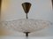 Vintage Floating Crystal & Brass Chandelier by Carl Fagerlund for Orrefors, 1950s, Image 1