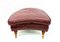 Claret Leather Footstool on Brass Wheels, 1990s 6