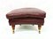 Claret Leather Footstool on Brass Wheels, 1990s 2