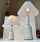 Lámparas de mesa Heiberg danesas de porcelana blanca y latón, años 30. Juego de 2, Imagen 2