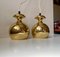 Vintage Brass Pendant Lamps attributed to Hans-Agne Jakobsson for Markaryd, 1960s, Set of 2 2