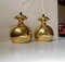 Vintage Brass Pendant Lamps attributed to Hans-Agne Jakobsson for Markaryd, 1960s, Set of 2, Image 2