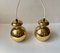Vintage Brass Pendant Lamps attributed to Hans-Agne Jakobsson for Markaryd, 1960s, Set of 2 4