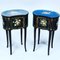 Vintage Bedside Tables with Flowers, Set of 2 1