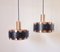 Mid-Century Danish Pendant Lamps in the style of Jo Hammerborg, 1970s, Set of 2 3