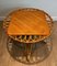 Round Trampoline Coffee Table in Rattan, 1950s 12