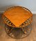 Round Trampoline Coffee Table in Rattan, 1950s 2