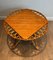 Round Trampoline Coffee Table in Rattan, 1950s, Image 2