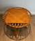 Runder Trampolin Couchtisch aus Rattan, 1950er 3