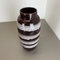 Large Pottery Fat Lava White-Rings Floor Vase from Scheurich, 1970s 4
