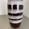 Large Pottery Fat Lava White-Rings Floor Vase from Scheurich, 1970s 8