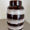 Large Pottery Fat Lava White-Rings Floor Vase from Scheurich, 1970s 7