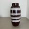Large Pottery Fat Lava White-Rings Floor Vase from Scheurich, 1970s 10