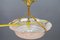 Art Deco Pastel Pink Cut Glass Pendant Light, 1930s, Image 17