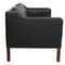 Vintage 2212 Zwei-Sitzer Sofa aus schwarzem Leder von Børge Mogensen für Fredericia, 1990er 2
