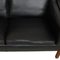 Vintage 2212 Zwei-Sitzer Sofa aus schwarzem Leder von Børge Mogensen für Fredericia, 1990er 9