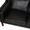 Vintage 2212 Two-Seater Sofa in Black Leather by Børge Mogensen for Fredericia, 1990s 7
