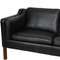 Vintage 2212 Two-Seater Sofa in Black Leather by Børge Mogensen for Fredericia, 1990s 6