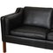Vintage 2212 Zwei-Sitzer Sofa aus schwarzem Leder von Børge Mogensen für Fredericia, 1990er 6