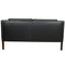 Vintage 2212 Two-Seater Sofa in Black Leather by Børge Mogensen for Fredericia, 1990s 3
