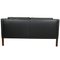 Vintage 2212 Two-Seater Sofa in Black Leather by Børge Mogensen for Fredericia, 1990s, Image 3