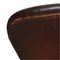 Silla Swan de cuero patinado marrón de Arne Jacobsen para Fritz Hansen, años 70, Imagen 11