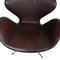Swan Chair in Brown Patinated Leather by Arne Jacobsen for Fritz Hansen, 1970s 5