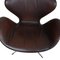 Swan Chair in Brown Patinated Leather by Arne Jacobsen for Fritz Hansen, 1970s, Image 5