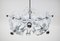 Space Age Chrome and Murano Glass Flower Sputnik Ceiling Lamp, 1960s 5