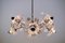 Space Age Chrome and Murano Glass Flower Sputnik Ceiling Lamp, 1960s 7