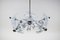 Space Age Chrome and Murano Glass Flower Sputnik Ceiling Lamp, 1960s 1