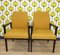 Upholstered Chair Armchair Seating with Hopsack in Yellow-Dark Brown, 1960s 9