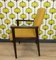Upholstered Chair Armchair Seating with Hopsack in Yellow-Dark Brown, 1960s 5