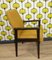 Upholstered Chair Armchair Seating with Hopsack in Yellow-Dark Brown, 1960s 2