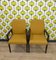 Upholstered Chair Armchair Seating with Hopsack in Yellow-Dark Brown, 1960s 8