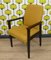 Upholstered Chair Armchair Seating with Hopsack in Yellow-Dark Brown, 1960s 1