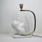 Italian Pigeon Table Lamp with Porcelain and Brass, 1970s, Image 5