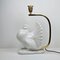 Lámpara de mesa Pigeon italiana de porcelana y latón, años 70, Imagen 5