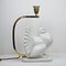 Lámpara de mesa Pigeon italiana de porcelana y latón, años 70, Imagen 7