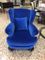 Italienische Blaue Sessel aus Samt, 1950er, 2er Set 5