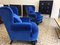 Italian Blue Velvet Armchairs, 1950s, Set of 2 6