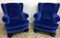 Italian Blue Velvet Armchairs, 1950s, Set of 2 1