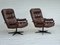 Vintage Danish Swivel Armchairs in Leather, 1960s, Set of 2 15