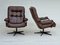 Vintage Danish Swivel Armchairs in Leather, 1960s, Set of 2 16