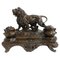 Napoleon French Lion Inkwell Desk Inkstand, 1890s 1