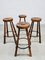 Vintage Spanish Leather Bar Stools, 1970s, Set of 4, Image 3