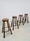 Vintage Spanish Leather Bar Stools, 1970s, Set of 4 1