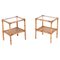 Mid-Century Italian Bedside Tables in Bamboo, Rattan and Glass, 1970s, Set of 2 1