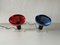 Space Age Blue & Red Spot Sconces, Germany, 1970s, Set of 2 6